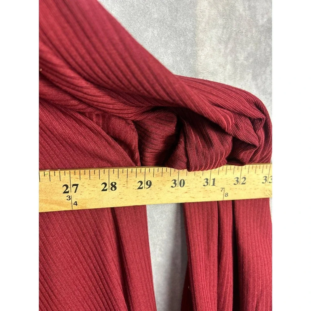 Lane Bryant Cardigan Duster Ribbed Long Sleeve Burgundy Women's Plus Size‎ 26/28